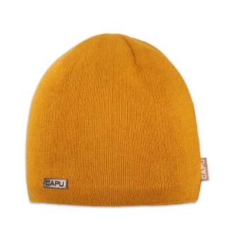 Pánská čepice klasická žlutá, písková, okrová