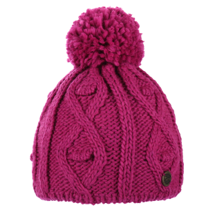 Dámská zimní pletená čepice – zateplená flízem, bambule, ovčí vlna