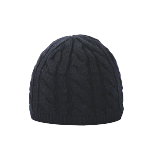 Dámská zimní pletená čepice klasická – zateplená flízem černá