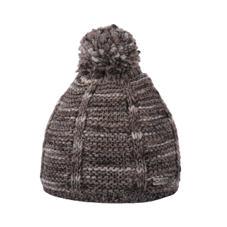 Dámská zimní pletená čepice sportovní s akrylovou bambulí - zateplená flízem